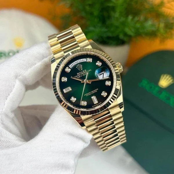 ROLEX DAYDATE GOLD GREEN DAIMOND VIRAT KOHLI EDITION