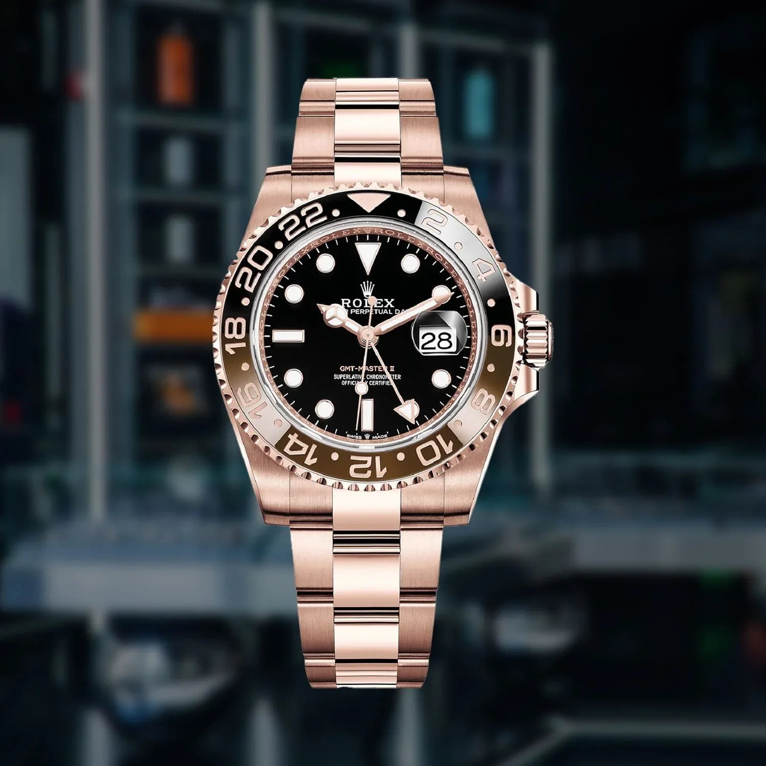 Rolex Gmt Master Rosegold Gold Black Metal Virat Kohli Watch