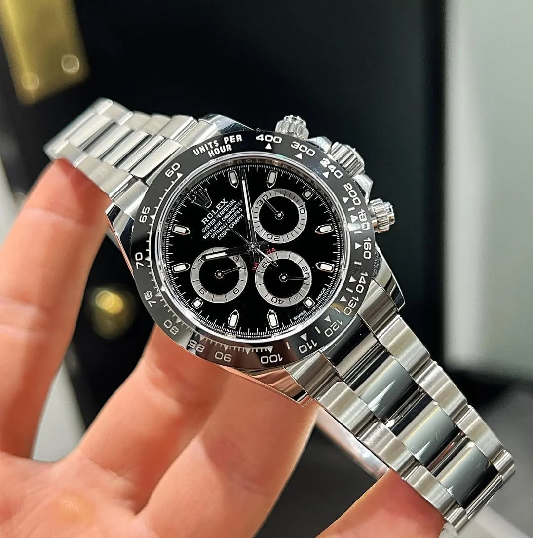 ROLEX DAYTONA SILVER BLACK DAIL ROHIT SHARMA WATCH