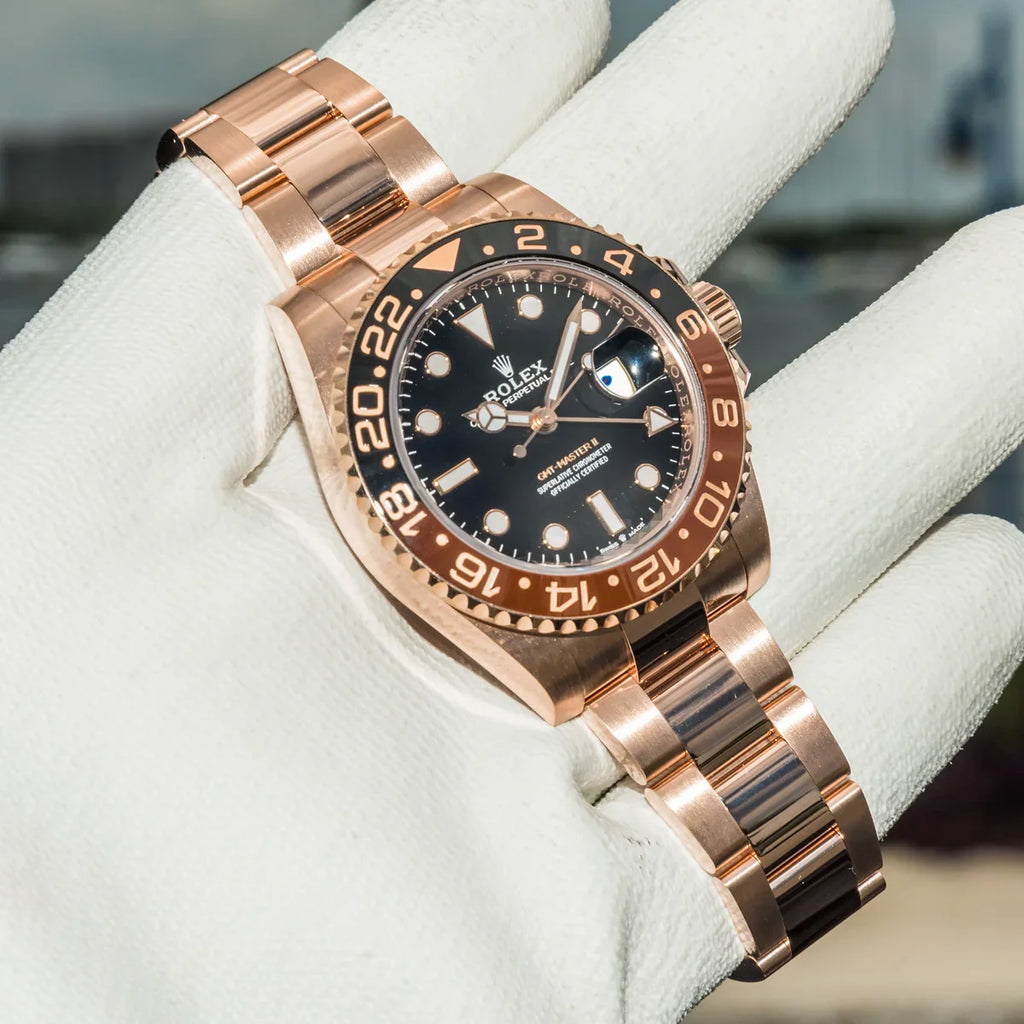 Rolex Gmt Master Rosegold Gold Black Metal Virat Kohli Watch