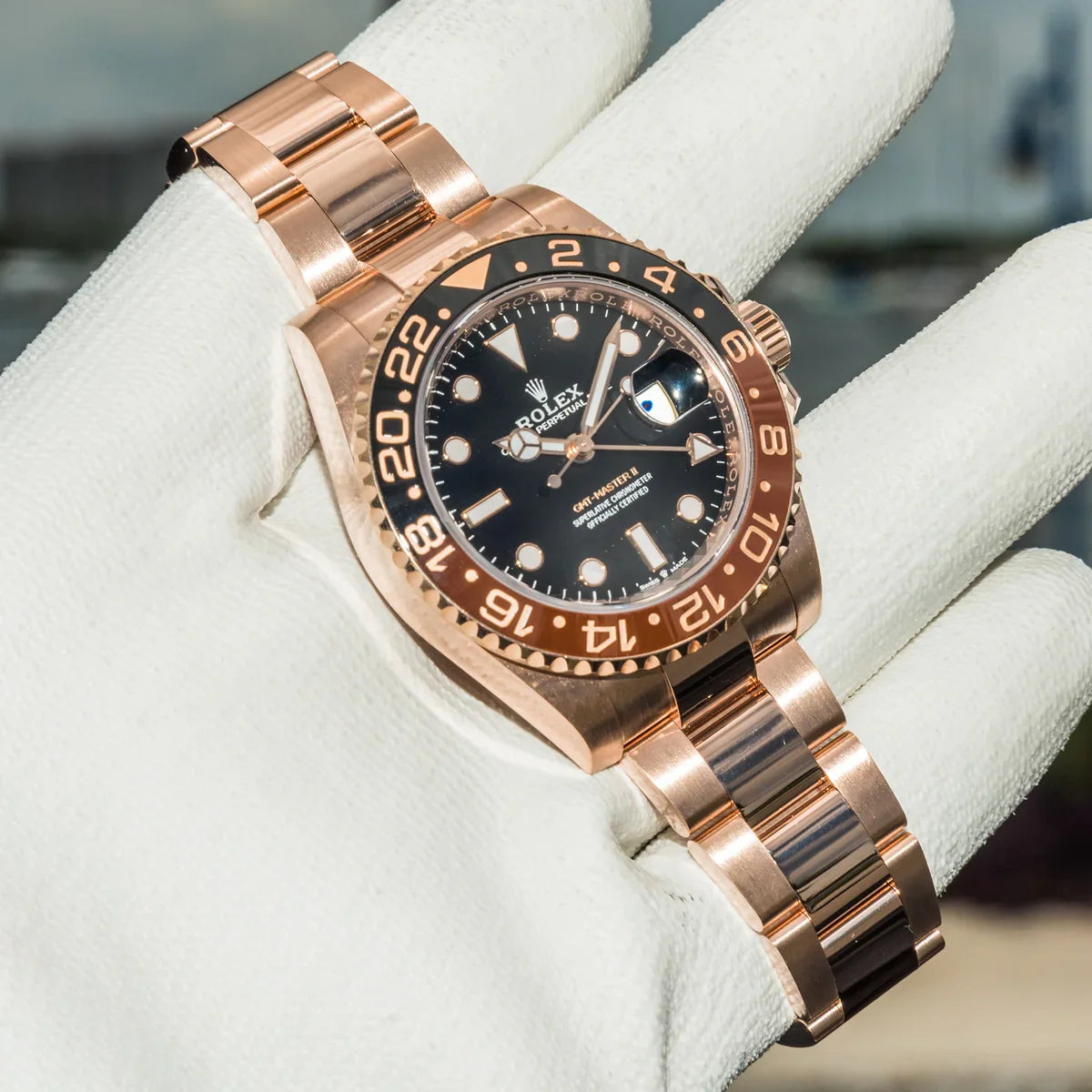 Rolex Gmt Master Rosegold Gold Black Metal Virat Kohli Watch