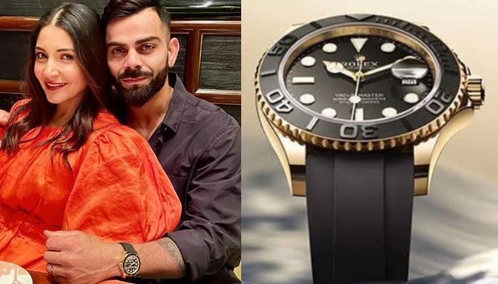 Rolex Yacht master Silicon band gold black Virat Kohli watch