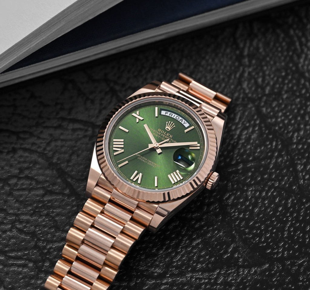 Rolex Day Date Rose Gold Gold Metal Virat Kohli And Ms Dhoni Watch